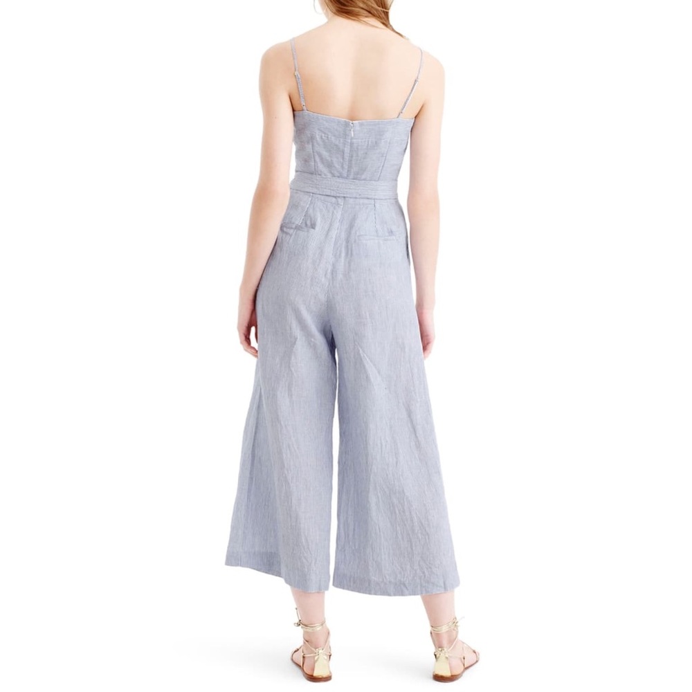 ❌SOLD❌J.Crew Striped Beauchamps Linen Jumpsuit. - Picture 4 of 10